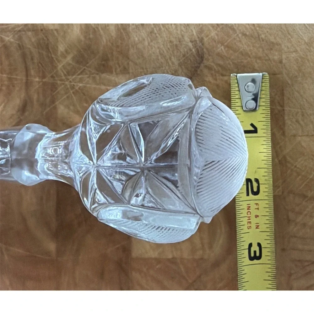 Vintage‎ Cut Lead Crystal Square Liquor Decanter with Stopper Barware Clear 10in